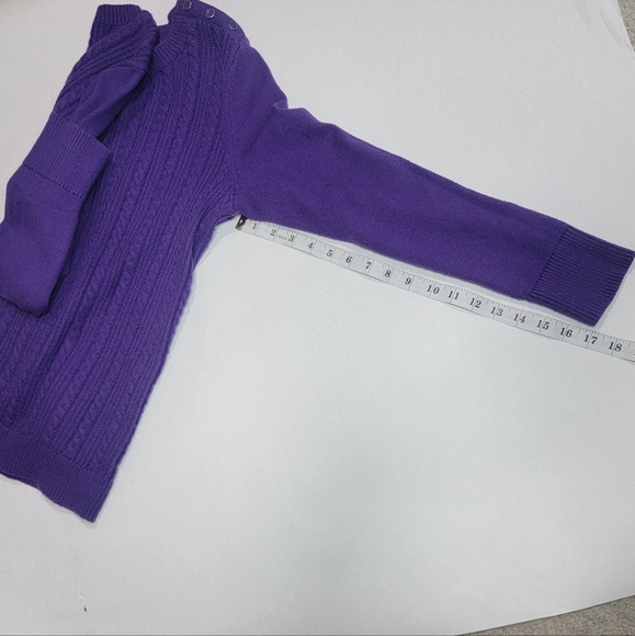Talbots Rich Purple Crewneck Cable Knit Sweater Size M - Picture 11 of 14